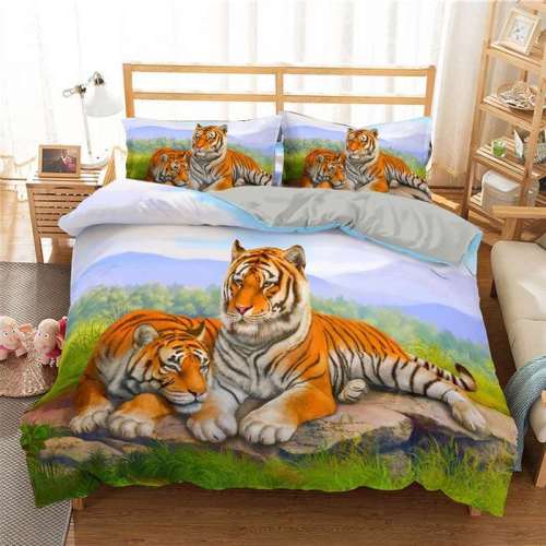 3D Tiger Print Duvet Cover Bedding Set