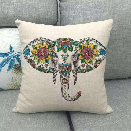 3D Elephant Print Cushion Cover Throw Pillow Case