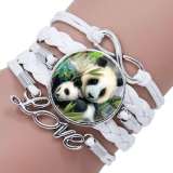 Unisex Gemstone Panda Love Woven Bracelet