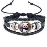 Unisex Gemstone Panda Woven Bracelet