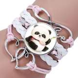 Unisex Gemstone Panda Love Woven Bracelet