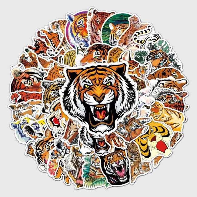 5 Different Sheets 3D Tiger Stickers