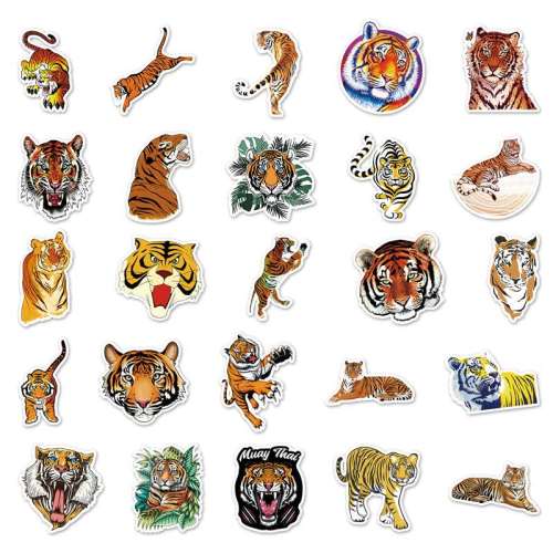5 Different Sheets 3D Tiger Stickers
