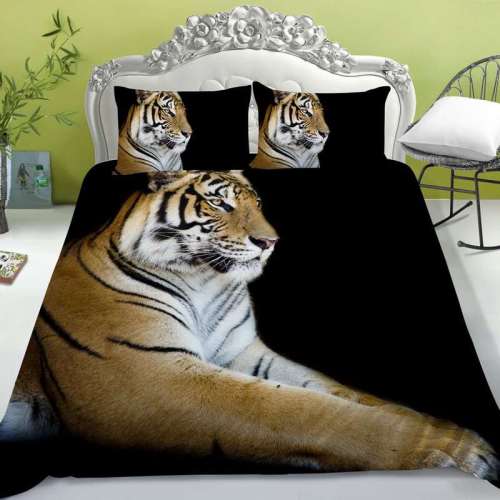 Black Tiger Print Bedding