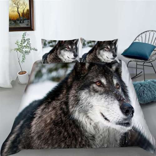3D Galaxy Wolf Print Bedding Set TheWildLifeJewelry