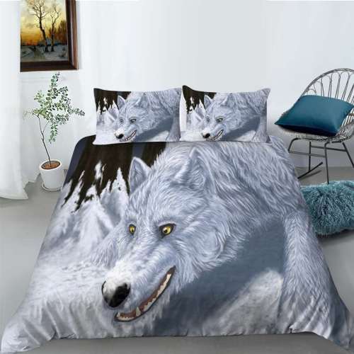 3D Wolf Print Duvet Cover Bedding Set
