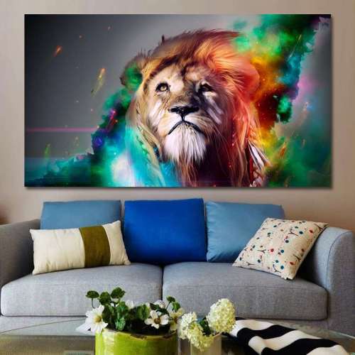 Colorful Lion Painting