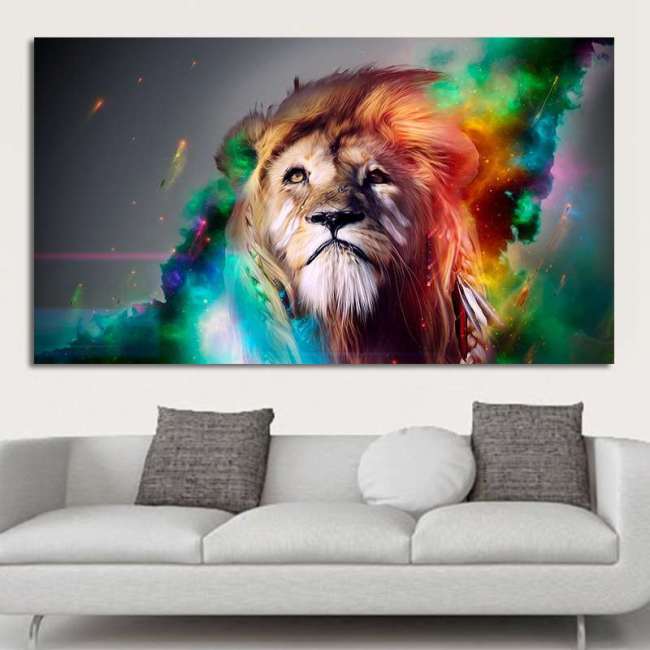 Colorful Lion Painting