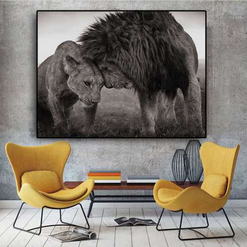 Lion Couple Painting