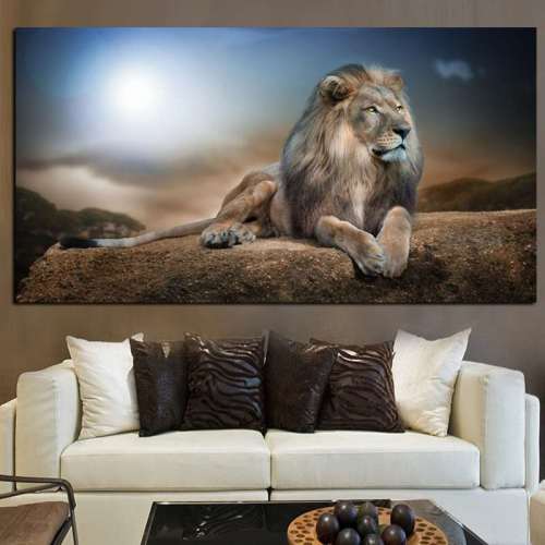 Lion Decorative Canvas Wall Art (No Frame)
