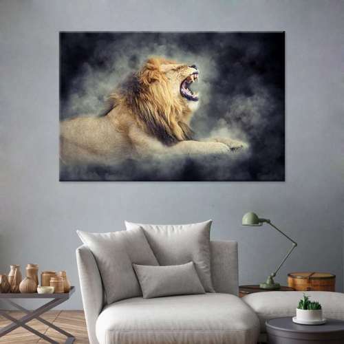 Lion Roaring Painting