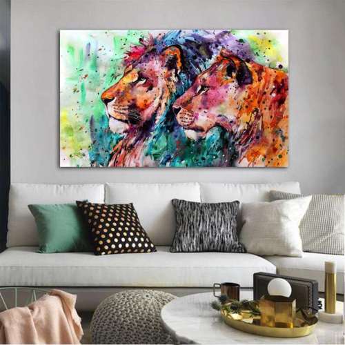 Abstract Lion Painting