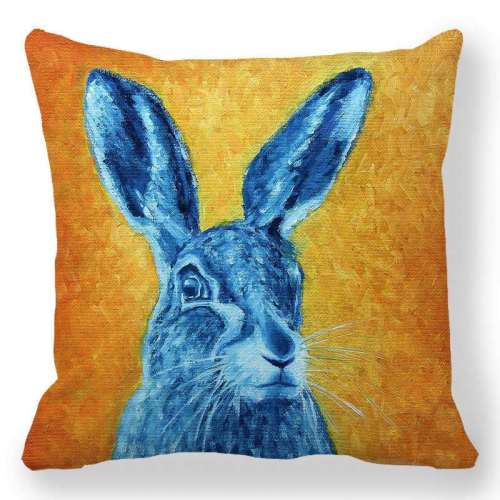 3D Bunny Print Cushion Cover Throw Pillow Case