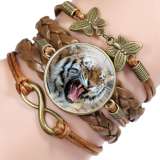 Unisex Gemstone Tiger Butterfly Bracelet