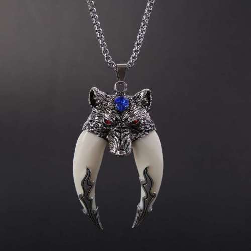 Hiphop Titanium Steel Wolf Necklace
