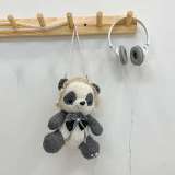 Cartoon Panda Design Fluffy Pearl Chain Crossbody Bag