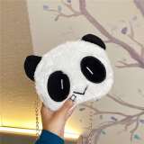 Mini Cartoon Panda Design Fluffy Chain Crossbody Bag