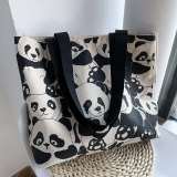 Panda Print Double Sided Canvas Tote Bag