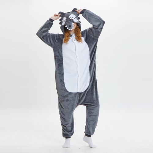 Unisex Adult Wolf Onesie Kigurumi Pajamas Cosplay Costume