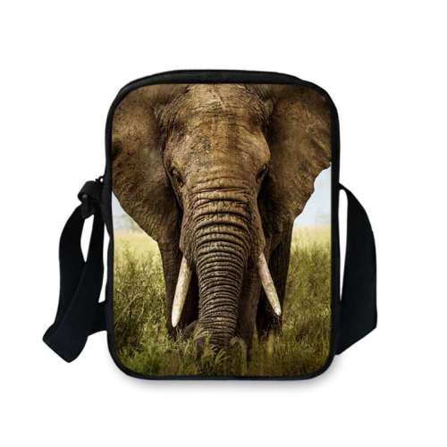 Elephant Print Oxford Crossbody Bag