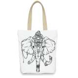 Elephant Print Canvas Tote Bag