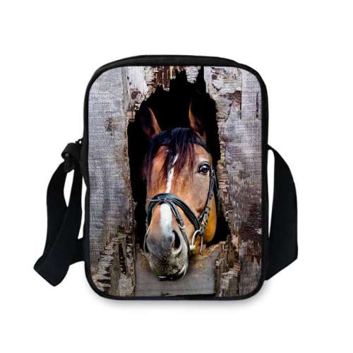 Horse Print Oxford Crossbody Bag