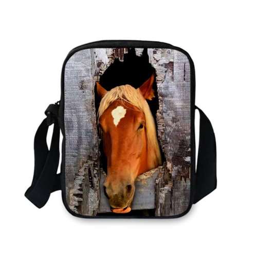 Horse Print Oxford Crossbody Bag