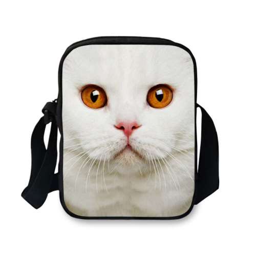Cat Print Oxford Crossbody Bag