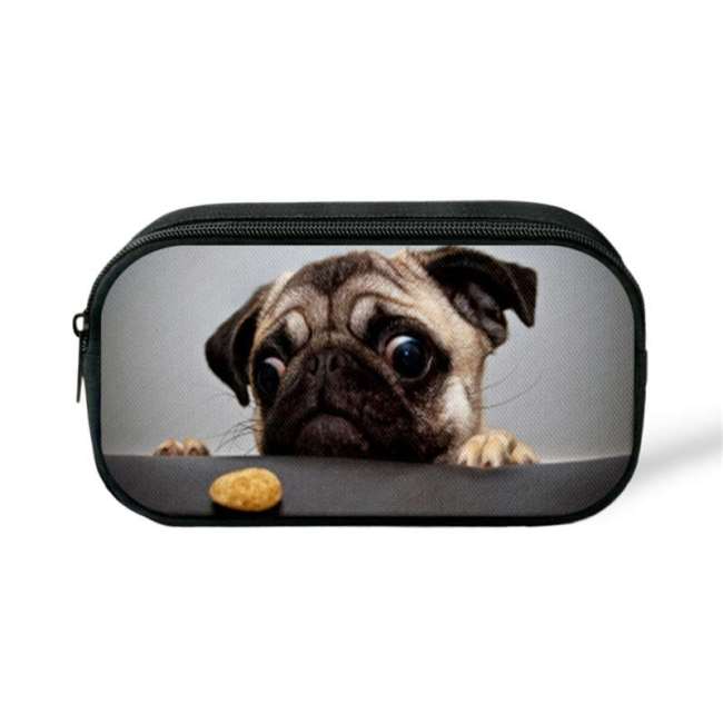 Dog Puppy Print Oxford Portable Mini Cosmetic Storage Bag Coin Purse
