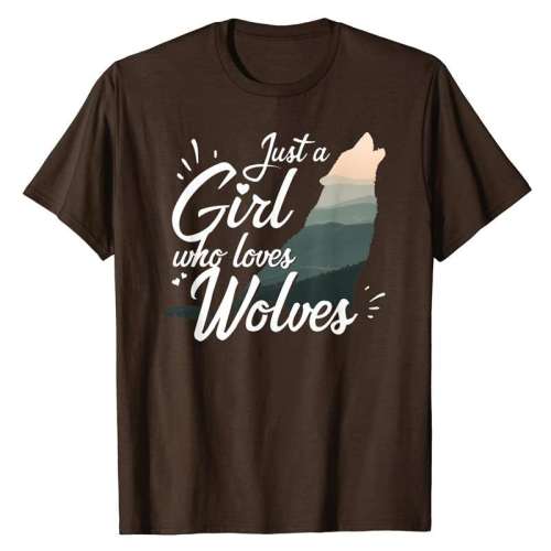 Unisex Wolf Print Short Sleeve Tops T-shirts