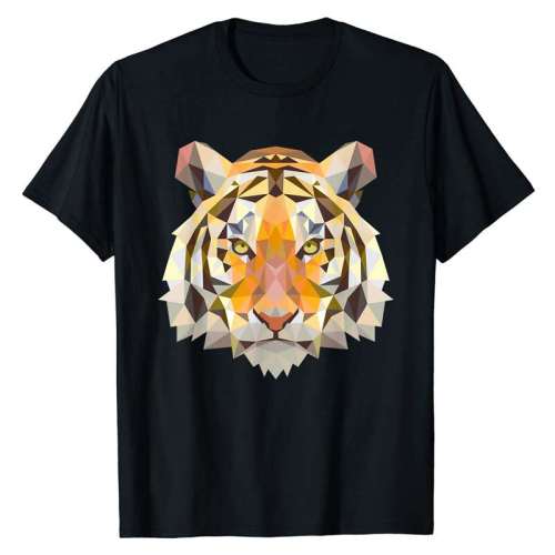 Family Matching T-shirts Unisex Tiger Head Print Short Sleeve Tops