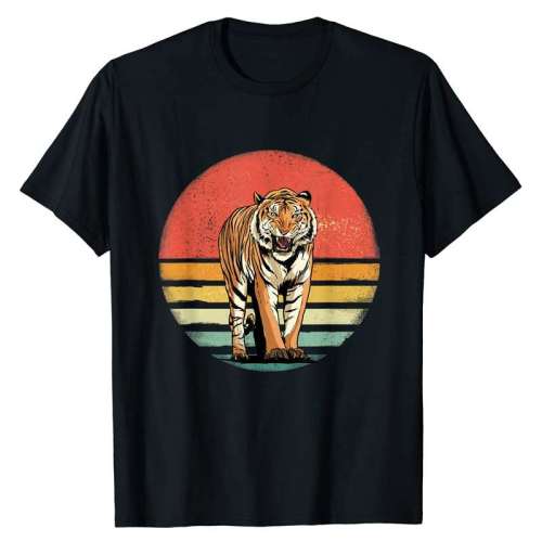 Family Matching T-shirts Unisex Tiger Print Short Sleeve Tops