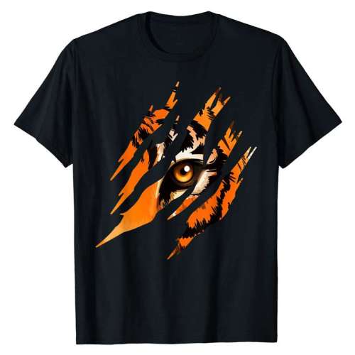 Family Matching T-shirts Unisex Tiger Print Short Sleeve Tops