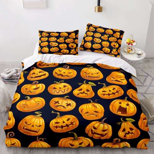 3D Halloween Pumpkin Theme Print Bedding Set