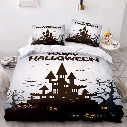 3D Halloween Theme Print Bedding Set