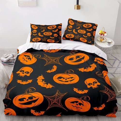 3D Halloween Pumpkin Theme Print Bedding Set