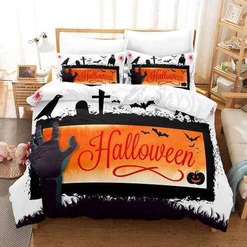 3D Halloween Theme Print Bedding Set