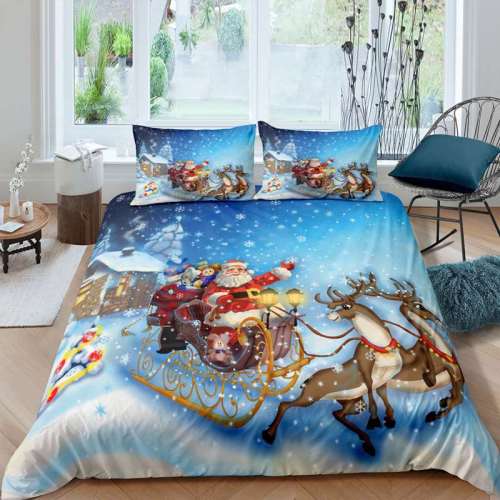 3D Merry Christmas Theme Print Bedding Set