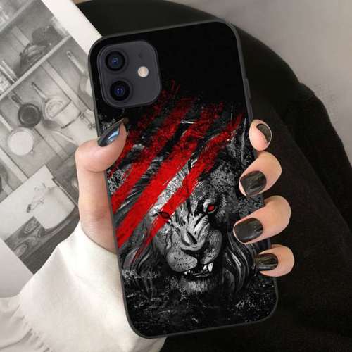 Lion Print Iphone 12 Pro Max Case Shockproof Anti-Scratch TPU Cover For Iphone 7/8/11/XS/11/12