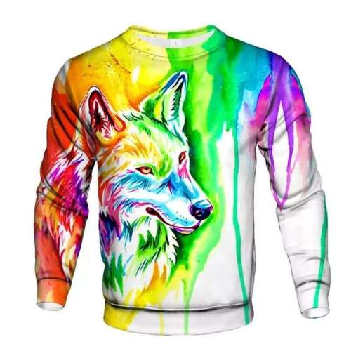 Sweatshirt With Wolf Print