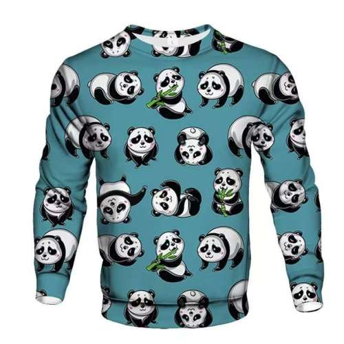 Unisex Panda Print Pullover Sweatshirts