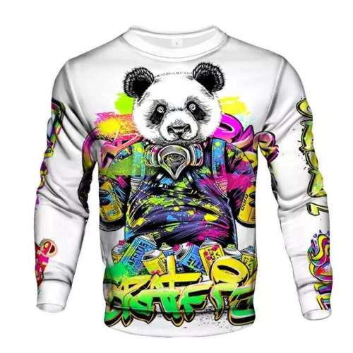 Unisex Panda Print Pullover Sweatshirts