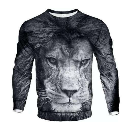 Unisex Lion Print Pullover Sweatshirts