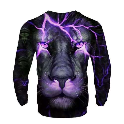Unisex Lion Print Pullover Sweatshirts
