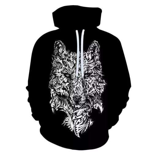 Graphic Wolf Hoodie