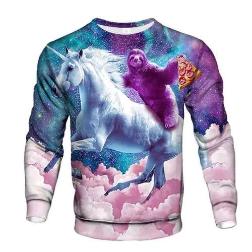 Unisex Horse Print Pullover Sweatshirts