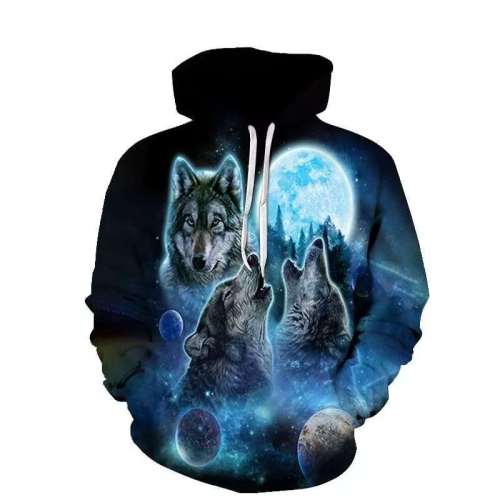 Space Galaxy Wolf Hoodie