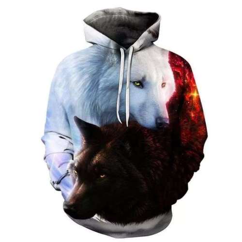 Yin Yang Wolf Hoodie