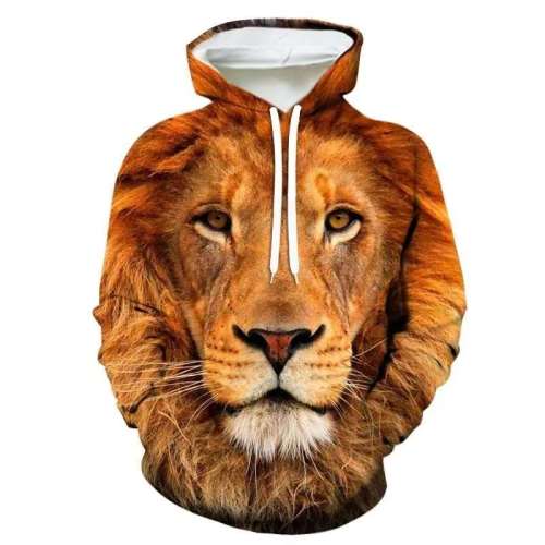 3D Lion Head Hoodie