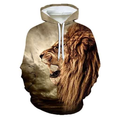 Lion Print Hoodie